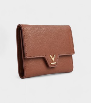 Clemmie Vegan Bio-Based Bamboo Trifold purse in brown from Votch