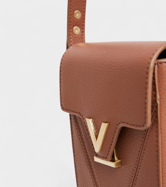 Luna Compact Vegan Bio-Based Bamboo Phone Bag in Brown from Votch