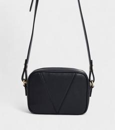 Silvie Vegan Bio-Based Bamboo Dual-Look Bamboo Crossbody Bag in Black via Votch