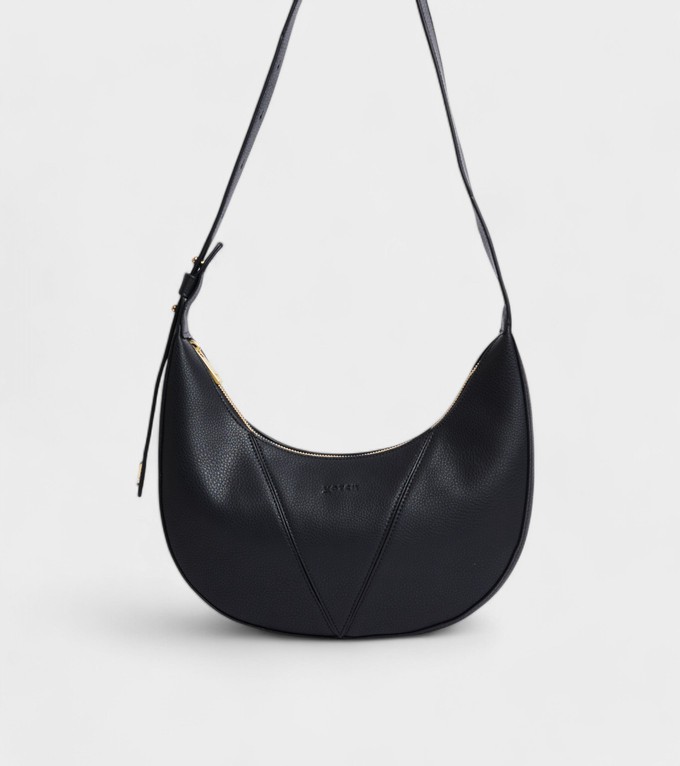 River Vegan Bio-Based Bamboo Leather Hobo Bag in Black from Votch