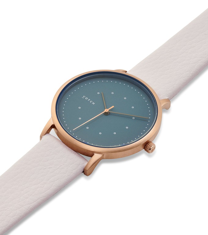 Rose Gold & Light grey with Blue Watch | Lyka from Votch