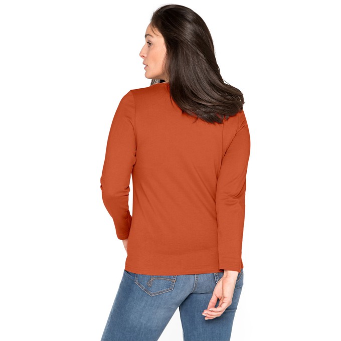 Langarmshirt aus reiner Bio-Baumwolle, terracotta from Waschbär