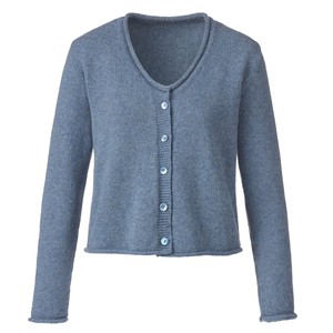 Kurze Strickjacke aus reiner Bio-Schurwolle, jeans from Waschbär