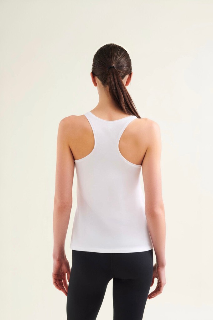 Racer Tank with Print - Diamond White from Wellicious