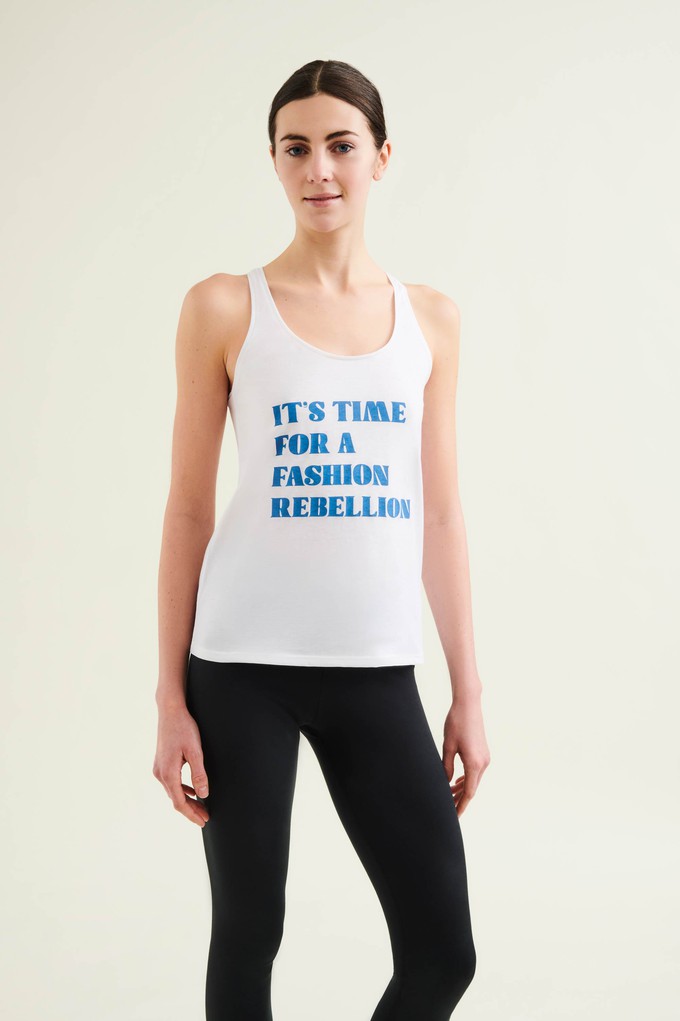 Racer Tank with Print - Diamond White from Wellicious