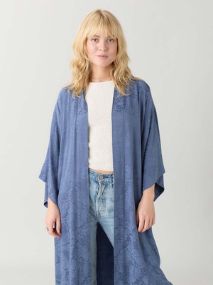 zen indigo Besser-als-Seide Kimono from Yahmo