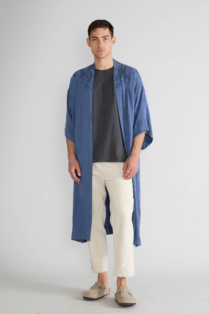 zen indigo Besser-als-Seide Kimono from Yahmo